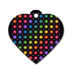 Background Colorful Geometric Dog Tag Heart (Two Sides)