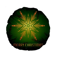 Christmas Snowflake Card E Card Standard 15  Premium Round Cushions