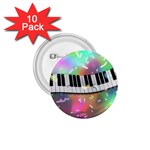 Piano Keys Music Colorful 3d 1.75  Buttons (10 pack) Front