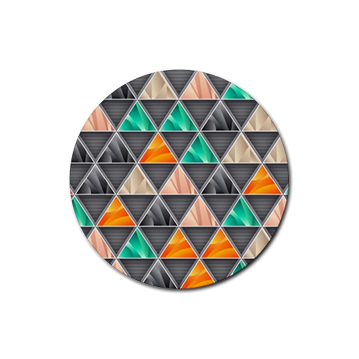 Abstract Geometric Triangle Shape Rubber Coaster (Round) 