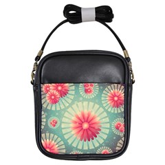 Background Floral Flower Texture Girls Sling Bags by Nexatart