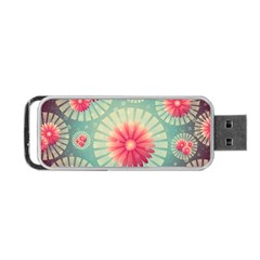 Background Floral Flower Texture Portable Usb Flash (one Side)