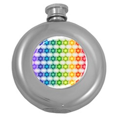 Background Colorful Geometric Round Hip Flask (5 Oz) by Nexatart