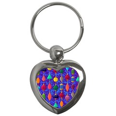 Colorful Background Stones Jewels Key Chains (heart)  by Nexatart