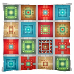 Tiles Pattern Background Colorful Large Flano Cushion Case (two Sides) by Nexatart