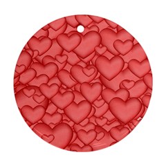 Background Hearts Love Ornament (Round)