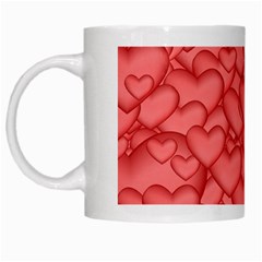 Background Hearts Love White Mugs