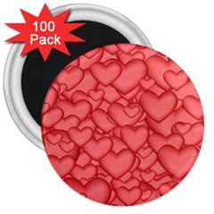 Background Hearts Love 3  Magnets (100 pack)