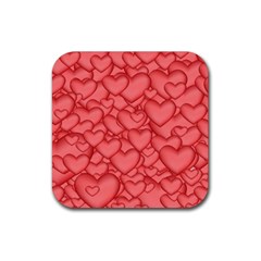 Background Hearts Love Rubber Coaster (Square) 