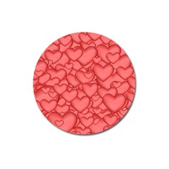 Background Hearts Love Magnet 3  (Round)