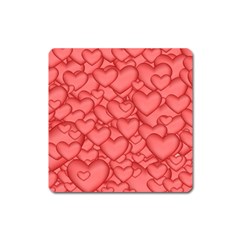 Background Hearts Love Square Magnet