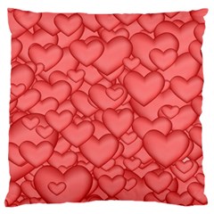 Background Hearts Love Large Flano Cushion Case (One Side)