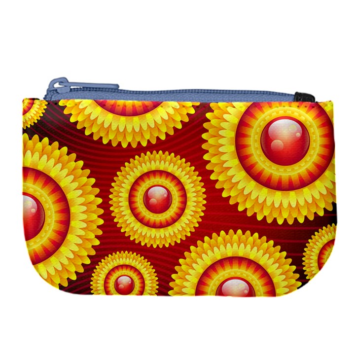 Floral Abstract Background Texture Large Coin Purse