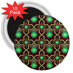 Pattern Background Bright Brown 3  Magnets (10 Pack) 