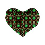 Pattern Background Bright Brown Standard 16  Premium Flano Heart Shape Cushions Front