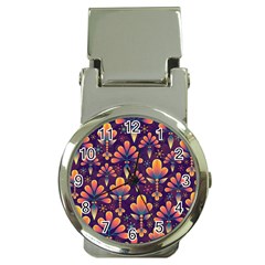 Abstract Background Floral Pattern Money Clip Watches by Nexatart