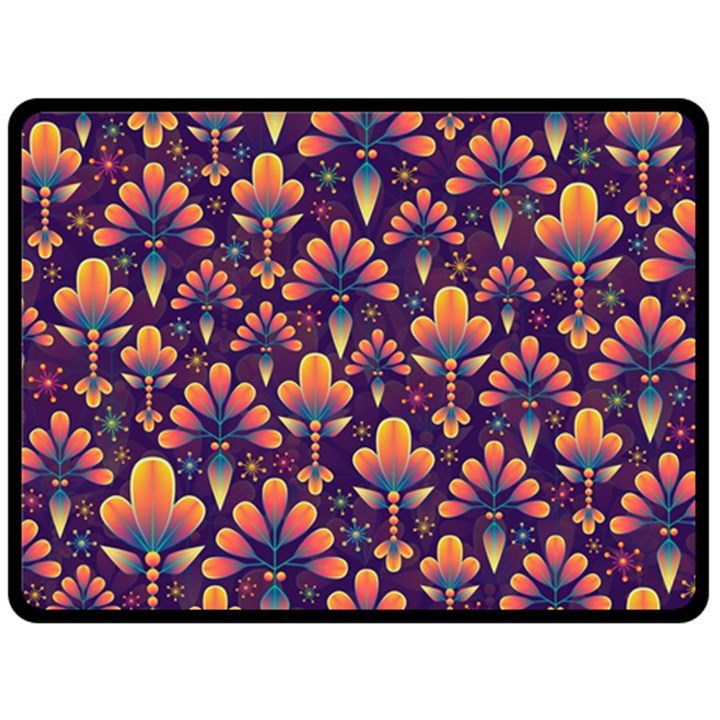 Abstract Background Floral Pattern Fleece Blanket (Large) 