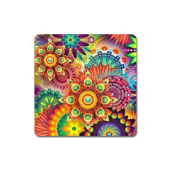 Colorful Abstract Background Colorful Square Magnet by Nexatart