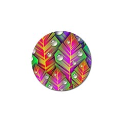 Abstract Background Colorful Leaves Golf Ball Marker (4 Pack) by Nexatart