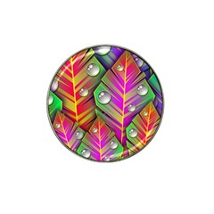 Abstract Background Colorful Leaves Hat Clip Ball Marker (4 Pack)