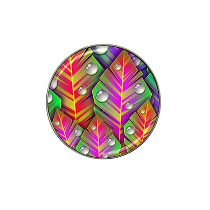 Abstract Background Colorful Leaves Hat Clip Ball Marker (4 pack)