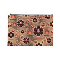 Background Floral Flower Stylised Cosmetic Bag (large)  by Nexatart