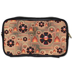 Background Floral Flower Stylised Toiletries Bags 2-side by Nexatart