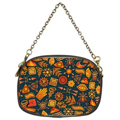 Pattern Background Ethnic Tribal Chain Purses (one Side) 