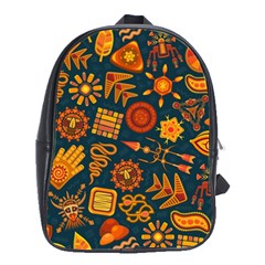 Pattern Background Ethnic Tribal School Bag (large) by Nexatart