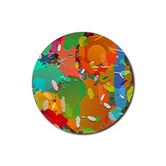 Background Colorful Abstract Rubber Round Coaster (4 Pack) 