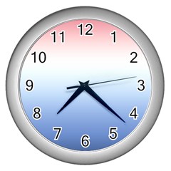 Red And Blue Wall Clocks (Silver) 