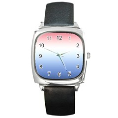 Red And Blue Square Metal Watch