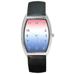 Red And Blue Barrel Style Metal Watch