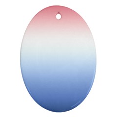 Red And Blue Oval Ornament (Two Sides)