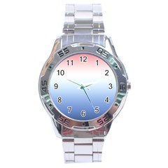 Red And Blue Stainless Steel Analogue Watch