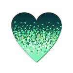 Green Disintegrate Heart Magnet Front