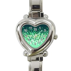 Green Disintegrate Heart Italian Charm Watch by jumpercat