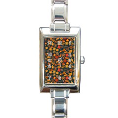 Pattern Background Ethnic Tribal Rectangle Italian Charm Watch by Nexatart