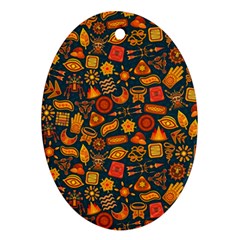 Pattern Background Ethnic Tribal Oval Ornament (two Sides) by Nexatart