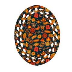 Pattern Background Ethnic Tribal Oval Filigree Ornament (two Sides) by Nexatart