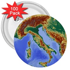 Italy Alpine Alpine Region Map 3  Buttons (100 Pack) 
