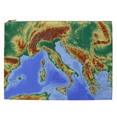 Italy Alpine Alpine Region Map Cosmetic Bag (xxl)  by Nexatart