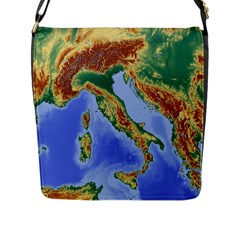 Italy Alpine Alpine Region Map Flap Messenger Bag (l)  by Nexatart