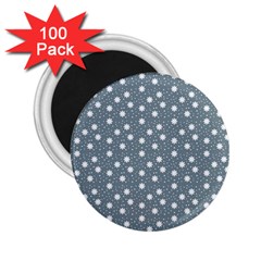 Floral Dots Blue 2 25  Magnets (100 Pack) 