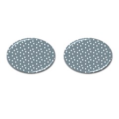 Floral Dots Blue Cufflinks (oval)