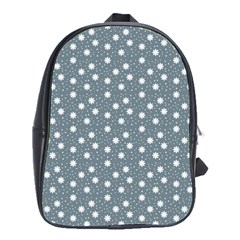 Floral Dots Blue School Bag (large) by snowwhitegirl