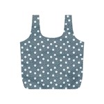 Floral Dots Blue Full Print Recycle Bags (S)  Front