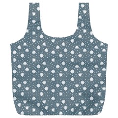 Floral Dots Blue Full Print Recycle Bags (l)  by snowwhitegirl