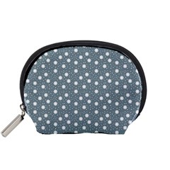 Floral Dots Blue Accessory Pouches (small) 