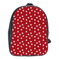 Floral Dots Red School Bag (large)